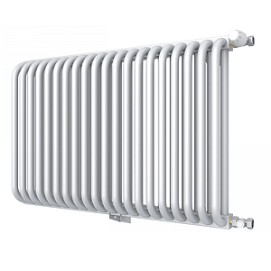 Радиатор 2 трубчатый Rommer 500 - 22 секции (боковое подключение, цвет белый RAL9016)