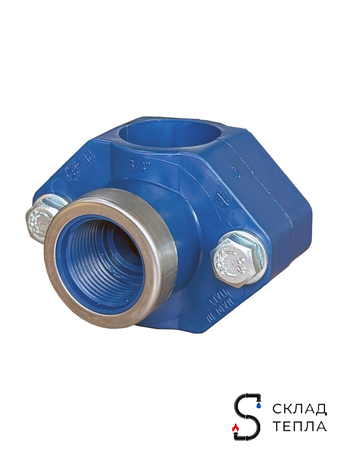 Хомут-врезка (седелка) Unidelta 20х1/2" ВР (PN16, для труб ПНД). Вид 2.