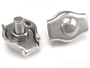 Зажим нержавеющий 4 мм Одинарный 