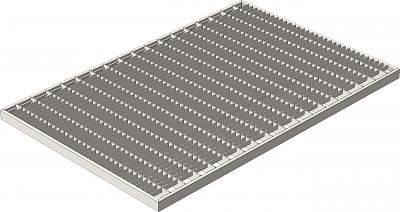 Решетка Gidrolica Step Pro стальная ячеистая оцинкованная 390х590 мм 
