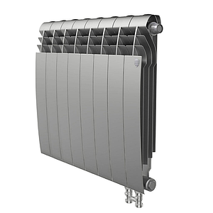 Радиатор биметаллический Royal Thermo BiLiner 500 V Silver Satin (Н) (Серый) - 8 секций
