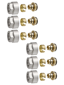 Соединение резьбозажимное TIM - 3/4' для металопластиковых труб 20x2,0 (6 шт.)