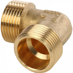 Отвод 90° латунный резьбовой равнопроходный STOUT (НР/НР) - 3/4'
