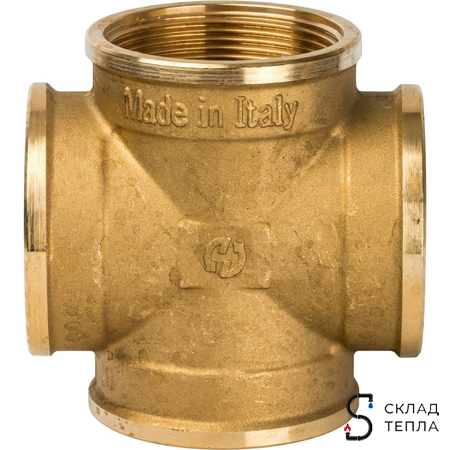 Крестовина латунная резьбовая равнопроходная STOUT (ВР) - 2". Вид 3.