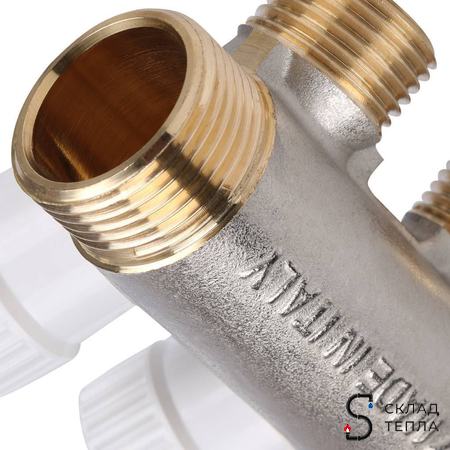 Коллектор регулирующий STOUT- 3/4" (НР/ВР) на 2 контура 1/2" (EK). Вид 9.