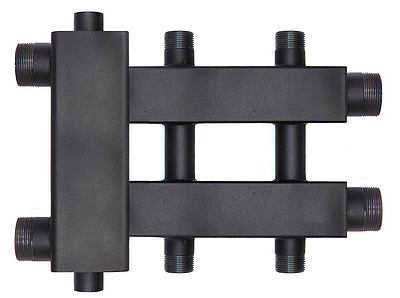 Коллектор котельной разводки ROMMER 1+1+1 (дублер компакт) с гидроразделителем 1'1/2 