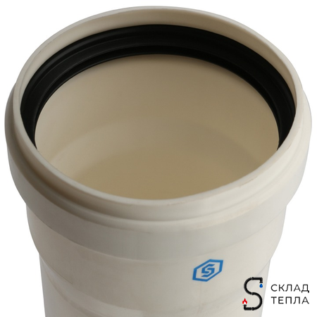 STOUT Элемент дымохода конденсац. труба 1000 мм DN80 м/п PP-FE. Вид 3.