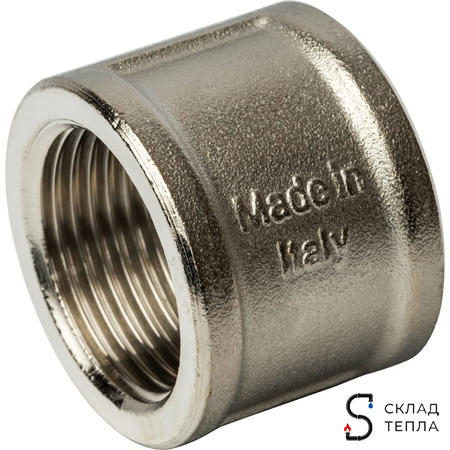 Муфта латунная резьбовая STOUT - 2" (никелированная). Вид 3.