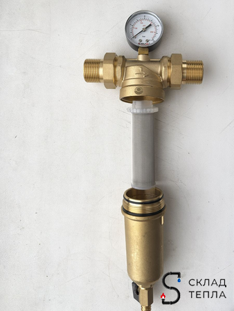 Фильтр промывной с манометром VALFEX - 3/4". Вид 5.