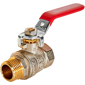 Кран шаровой полнопроходной Rommer - 1/2' (вн./нр.,PN40, ручка рычаг красная)