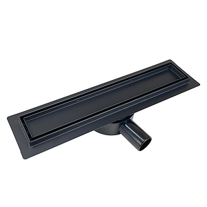 Трап-лоток из нержавеющей стали с вращающимся сифоном TIM 70х600 (черный матовый)