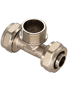 Тройник с наружной резьбой TIM - 16 x 1/2' (винтовой, для металлопласт.труб) 2шт