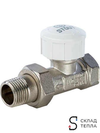 Клапан термостатический прямой STOUT - 1/2" (PN10, Tmax - 120°С). Вид 2.
