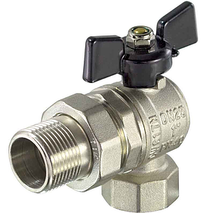 Кран шаровой угловой TIM - 3/4' (ВР/НГ, PN40, ручка-бабочка черная, 2шт)