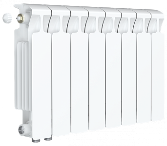 Радиатор биметаллический Rifar Monolit Ventil 350 - 9 секций (подключение нижнее слева) Радиатор биметаллический Rifar Monolit Ventil 350 - 9 секций (подключение нижнее слева)