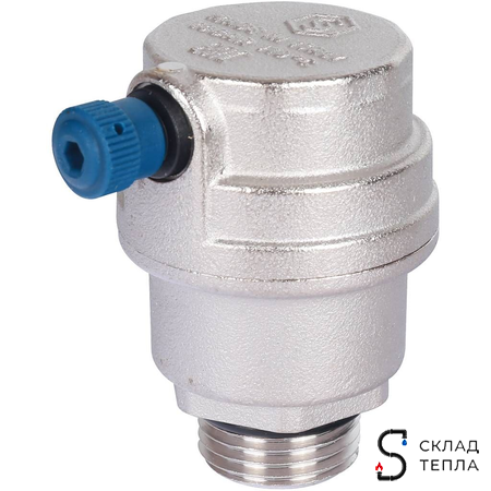 Воздухоотводчик автоматический STOUT - 1/2" (НР, воздухоотвод сбоку, цвет никелированный). Вид 2.