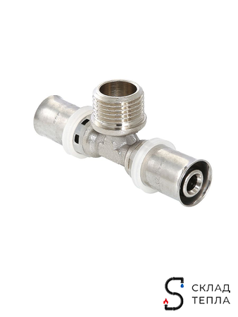 Пресс-тройник с наружной резьбой TIM - 16 x 1/2" (для металлопластиковых труб) 1шт. Вид 2.