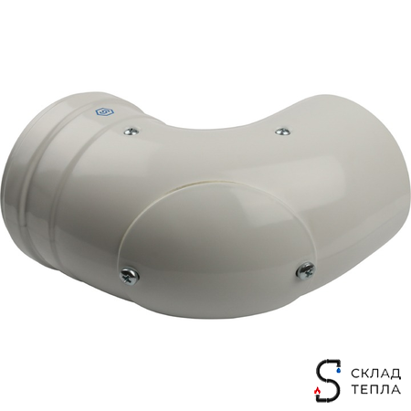 Отвод 90° с инспекционным окном для коаксиального дымохода STOUT D60/100 мм (для конденсац. котла). Вид 2.