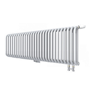 Радиатор 2 трубчатый Rommer Ventil 300 - 29 секций (нижнее подключение, цвет белый RAL9016)