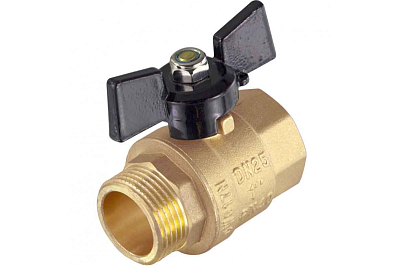 Кран шаровой TIM - 3/4' (НР/ВР, PN40, Tmax 150°С, ручка-бабочка черная)