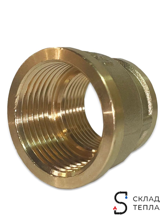 Муфта латунная резьбовая переходная TIM - 1 1/2" x 1/2" (1шт). Вид 3.