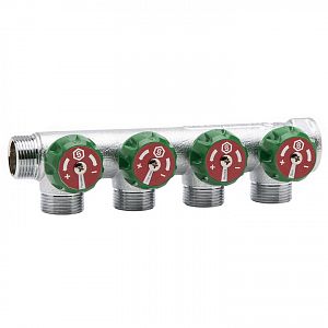 Коллектор STOUT- 3/4'(НР/ВР) на 4 контура 3/4' (EK)