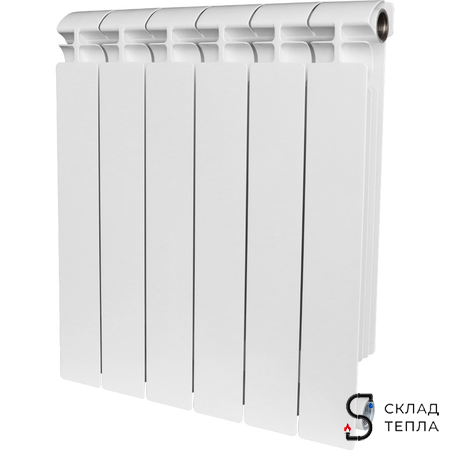 Радиатор алюминиевый STOUT Alpha 500 - 6 секций. Вид 1.