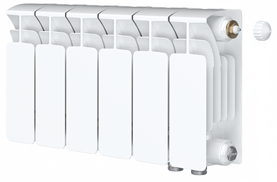 Радиатор биметаллический Rifar Base Ventil 200 - 6 секций (подключение нижнее справа)