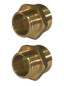 Ниппель латунный резьбовой переходной TIM - 1 1/2' x 1 1/4' (2шт.)