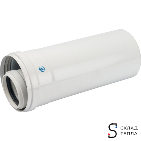 Труба для коаксиального дымохода STOUT D60/100 мм, длина 250 мм (для конденсационного котла). Вид 1.