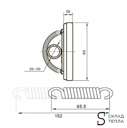 Термометр накладной Tim (2 шт.). Вид 5.