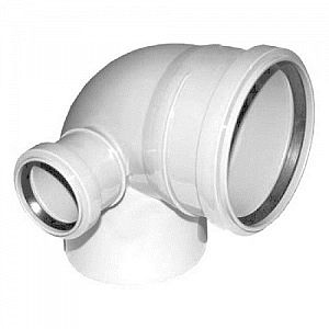 Отвод для унитаза СИНИКОН 110/50х45 с правым патрубком, белый