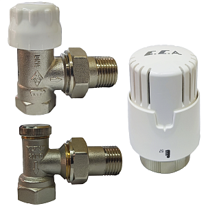 Комплект подключения радиатора E.C.A. угловой 1/2' 