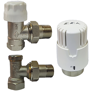 Комплект подключения радиатора E.C.A. угловой 1/2' 