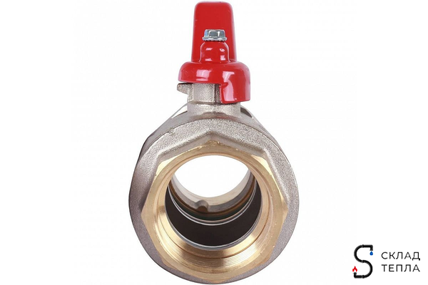 Кран шаровой полнопроходной ITAP IDEAL 098 - 1 1/2" (ВР/НГ, PN30, Tmax 150°С, ручка-рычаг красная). Вид 3.