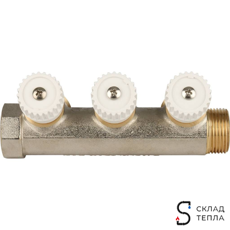 Коллектор регулирующий STOUT- 3/4" (НР/ВР) на 3 контура 3/4" (EK). Вид 3.