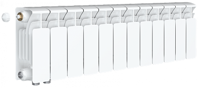 Радиатор биметаллический Rifar Base Ventil 200 - 12 секций (подключение нижнее слева) Радиатор биметаллический Rifar Base Ventil 200 - 12 секций (подключение нижнее слева)