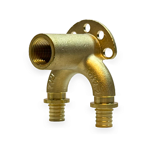 Водорозетка проходная TIM - 16 x 1/2' (для труб из сшитого полиэтилена, 1шт)