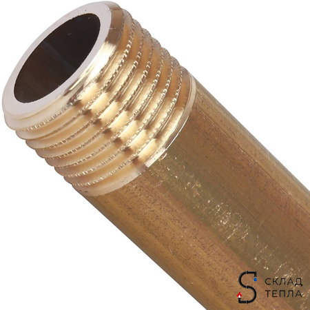 Удлинитель резьбовой STOUT - 1/2" длина 200 мм (НР/НР, цвет латунный). Вид 6.