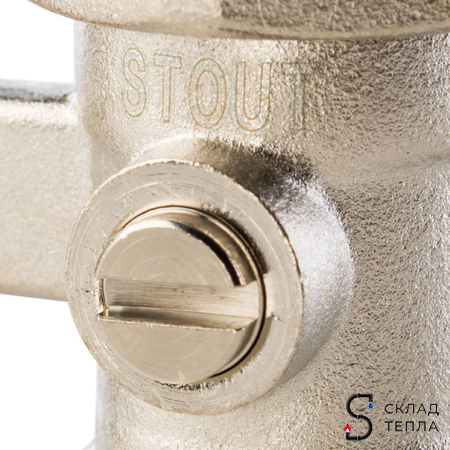 Узел нижнего подключения прямой STOUT - 3/4" (для двухтрубной системы). Вид 11.