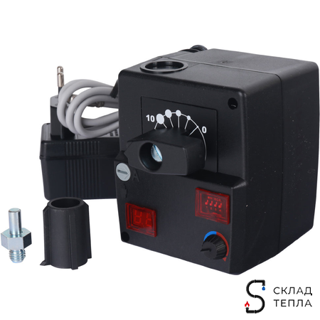 Сервопривод электрический 3-х позиционный Meibes с термостатом 0-95 °С. Вид 1.