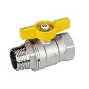 Кран шаровой Giacomini R254D - 1/2' (ВР/НР, PN5, Tmax 185°С, ручка-бабочка желтая, для газа)