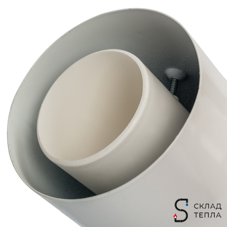 Отвод 90° для коаксиального дымохода STOUT D60/100 мм (для конденсационного котла Baxi,Viessmann). Вид 4.