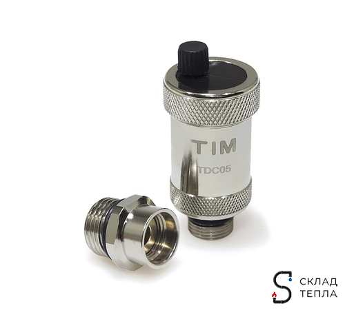 Воздухоотводчик автоматический TIM - 1/2" (НР, воздухоотвод сверху, цвет хром). Вид 1.