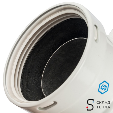 STOUT Элемент дымохода вертикальный D80 п/м с патрубком для отвода конденсата. Вид 4.