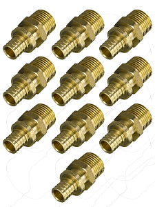 Переход на наружную резьбу TIM - 16 x 1/2' (для труб из сшитого полиэтилена, комплект 10шт)