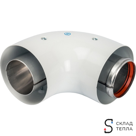 Адаптер для котла угловой для коаксиального дымохода STOUT D60/100 мм (для Vaillant, Protherm). Вид 2.