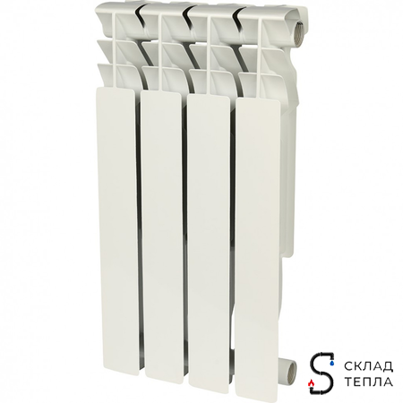 Радиатор алюминиевый ROMMER Plus 500 - 4 секции. Вид 1.