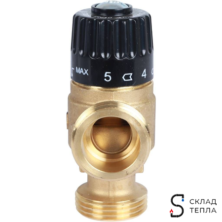Термостатический смесительный клапан STOUT 1" (30°-65°C, KVs 1,8 м³, центральное смешиванивание). Вид 4.