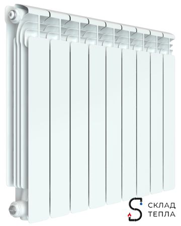 Радиатор алюминиевый Rifar Alum 500 - 9 секций. Вид 1.